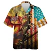 American Flag Dragon Hawaiian Shirt For Men,4th Of July Summer Shirt,independence Day Beach Shirt,patriotic Mens Casual Button Down Shirt Short Sleeve