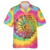 Hippie Guitar Hawaiian Shirts For Men Women, Colorful Tie Dye Summer Beach Shirts, Guitar Hippie Aloha Shirts, Mens Button Down Short Sleeve Shirts