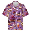 Dreamy Cakes Hawaiian Shirt, Mens Button Down Shirt, Cruise Shirts, Casual Printed Beach Summer Shirt, Dessert Short Sleeve Shirt For Men Women