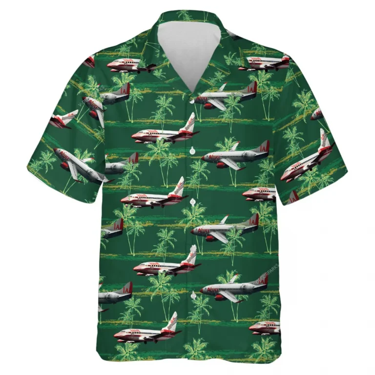 Airplane Army Hawaiian Shirt For Men Women, Aircraft Summer Beach Shirts, Tropical Palm Tree Aloha Shirts, Airplane Mens Button Down Hawaiian Shirts