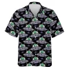 Space Alien Hawaiian Shirt For Men Women, Space Ship Pattern Summer Shirt, Alien Ufo Button Down Short Sleeves, Mens Casual Summer Beach Shirts