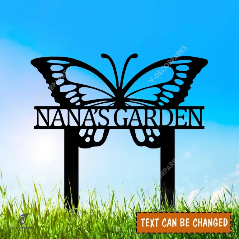 Personalized Butterfly Garden Stake Metal Sign, Garden Stake Metal Sign, Garden Sign, Custom Garden Sign, Garden Name Metal Sign