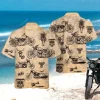 Vintage Motorcycle Hawaiian Shirts For Men Women, Motorbike Summer Beach Shirt, Motorcycle Lover Aloha Shirt, Vehicle Button Down Short Sleeve Shirts