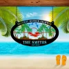 Personalized Sunset Scene On Beach Large Colored Metal Sign