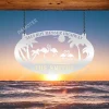 Personalized Flamingo Metal Sign, Flamingo Iron Wall Art For Beach House