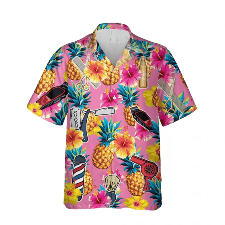 Barber Stuff Pink Hawaii Shirt, Hair Trimmer Shirt, Aloha Shirt For Mens, Womens