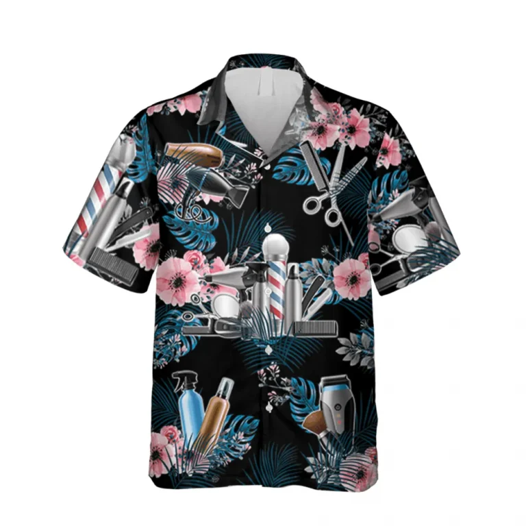 Black Barber Hawaii Shirt, Hairdryer 3d Apparel, Aloha Shirt For Mens, Womens