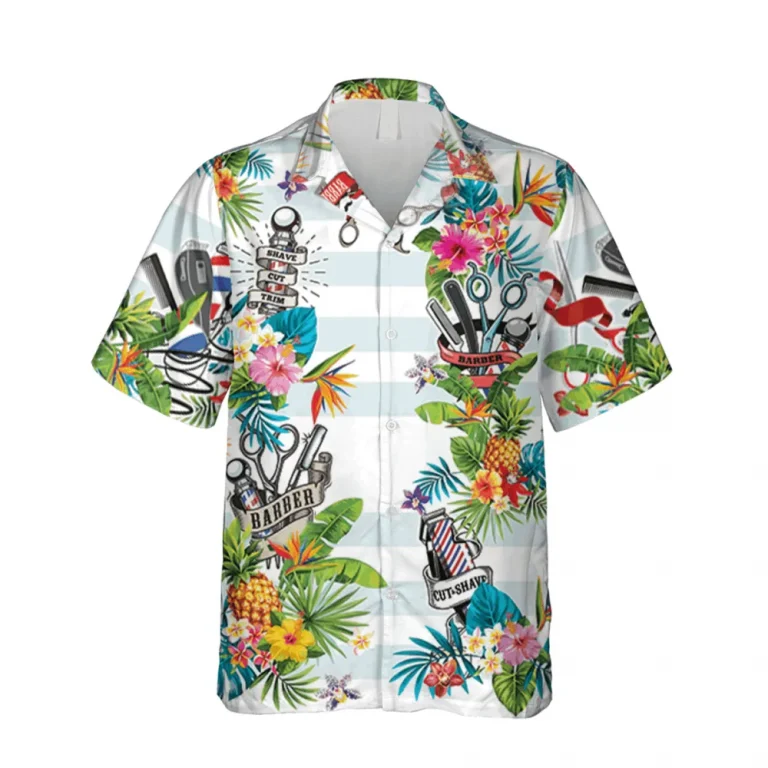 Barber Stuff Hawaii White Shirt, Hair Shop Beach Shirt, Aloha Shirt For Mens, Womens