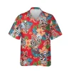 Barber Red Hawaiian Shirt, Tropical Shirt, Gift For Him, Aloha Shirt For Mens, Womens