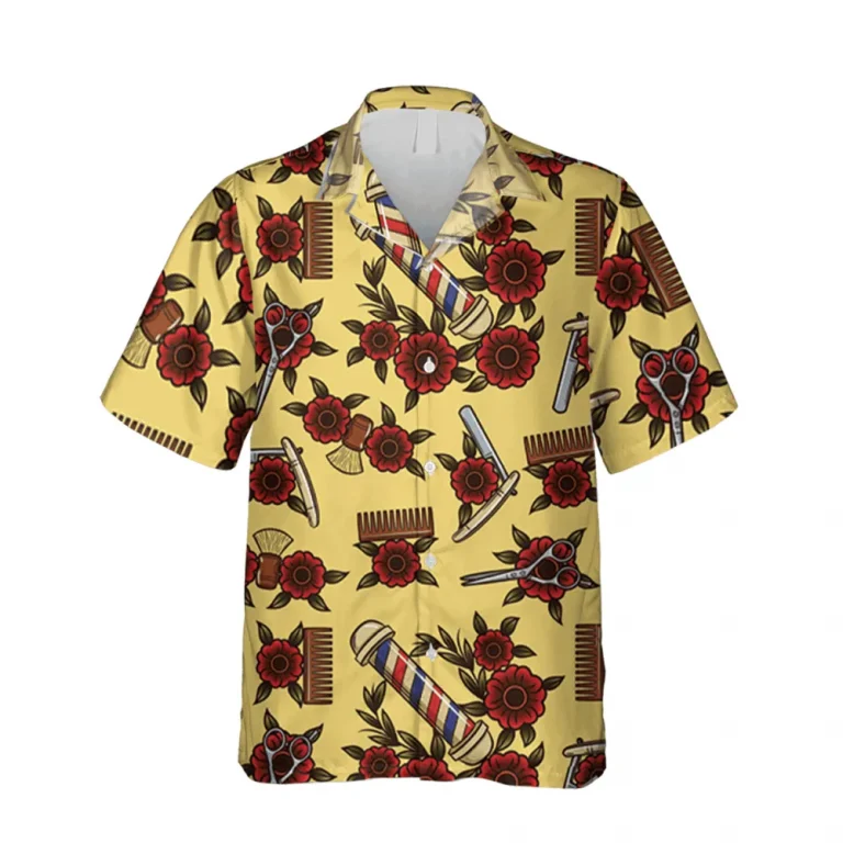 Barber Tools Hawaii Shirt, Hair Stylist Kahala Shirts, Aloha Shirt For Mens, Womens