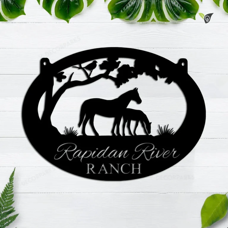 Horse Ranch Personalized Metal Sign, Farmhouse Sign, Ranch Sign Decor, Farmer Gift