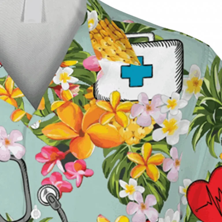 Pineapples Nurse Tools Doodle Hawaiian Shirt, Doctor Gift Shirts, Aloha Shirt For Mens, Womens