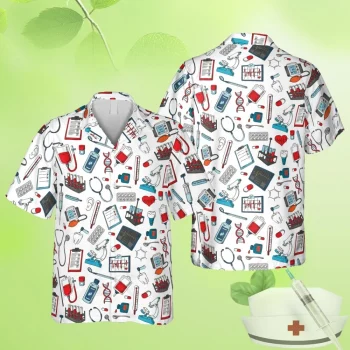 Registered Nurse White Hawaii Shirt, Rn, Doctor Clothing, Aloha Shirt For Mens, Womens