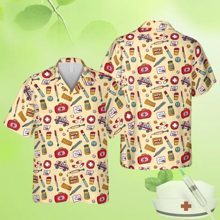Nurse Practitioner Yellow Hawaiian Shirt, Doctor Cartool Apparel, Aloha Shirt For Mens, Womens