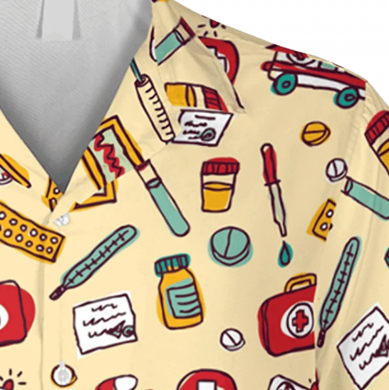 Nurse Practitioner Yellow Hawaiian Shirt, Doctor Cartool Apparel, Aloha Shirt For Mens, Womens