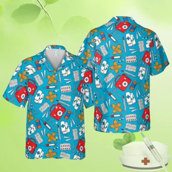 Nurses Medical Tool Blue Hawaii Shirt, Doctors, Lpn Outfit, Aloha Shirt For Mens, Womens