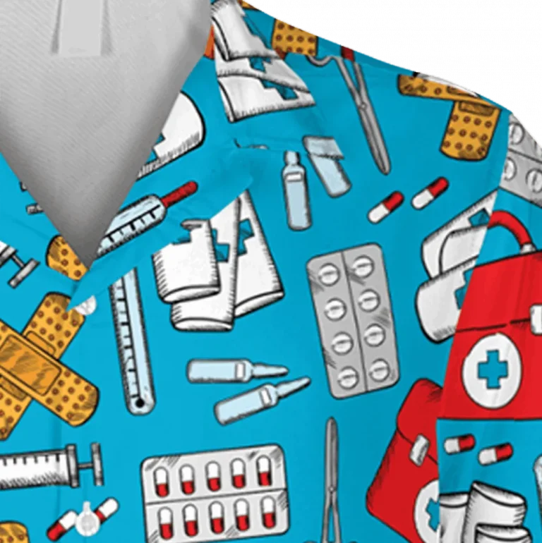 Nurses Medical Tool Blue Hawaii Shirt, Doctors, Lpn Outfit, Aloha Shirt For Mens, Womens