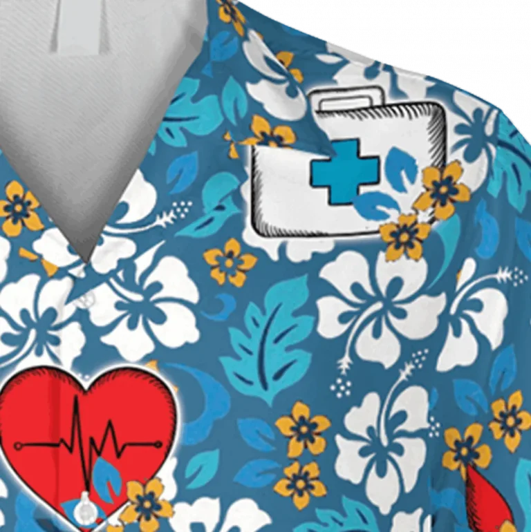 Floral Nurses Vectors Hawaiian T-shirt, Tropical Doctor Clothing, Aloha Shirt For Mens, Womens