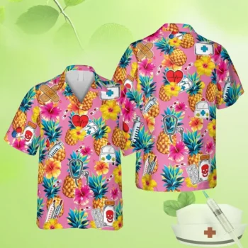 Funny Pink Nurses Hawaii T-shirt, Gift For Female Doctor, Aloha Shirt For Mens, Womens