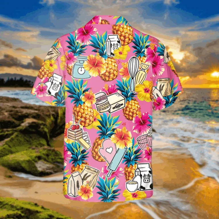 Pink Bakery Hawaiian Shirt, Summer Shirt Fot Her, Aloha Shirt For Mens, Womens