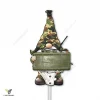 Gnomes Holding M18 Claymore Mine Metal Garden Sign