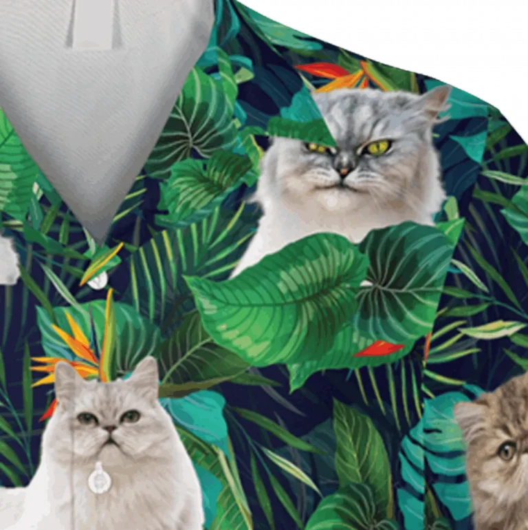 Funny Persian Cats Green Hawaiian Shirt, Kalaha T-shirt, Aloha Shirt For Mens, Womens