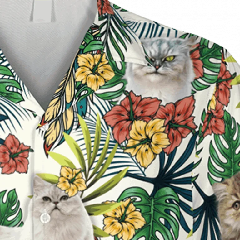 Persian Kittens Tropical Hawaii T-shirt, Cat Summer Apparel, Aloha Shirt For Mens, Womens