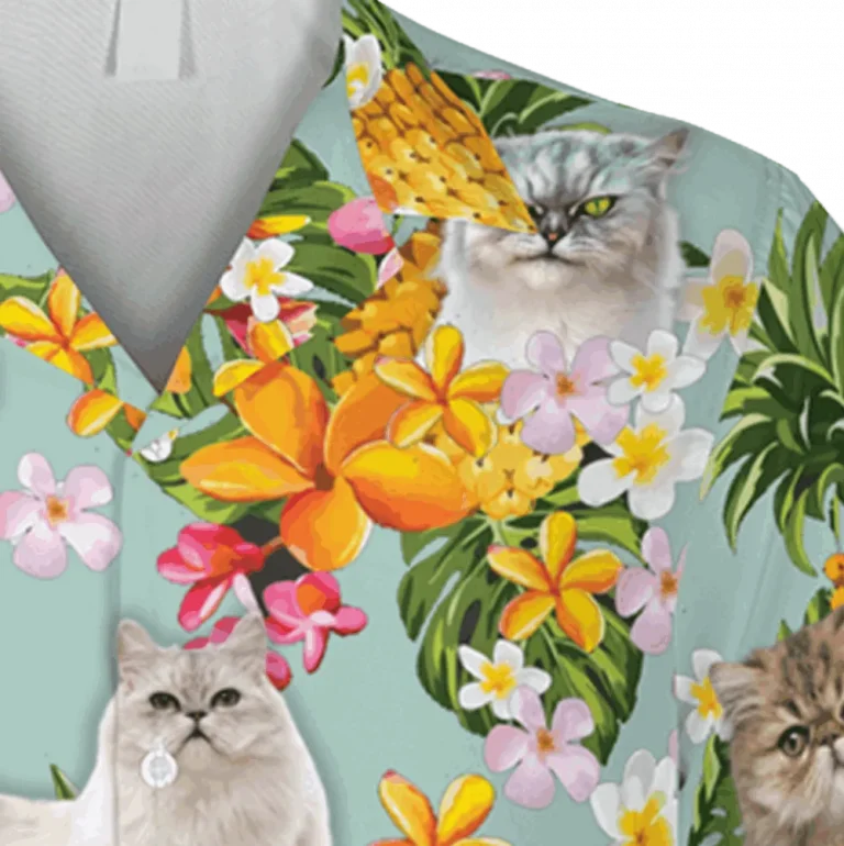 Persian Cats Pineapple Hawaii Shirt, T-shirt For Cat Lovers, Aloha Shirt For Mens, Womens