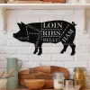 Pig Pork Meat Bar Grill Metal Sign, Custom Outdoor Farm, Bbq, Patio, Backyard