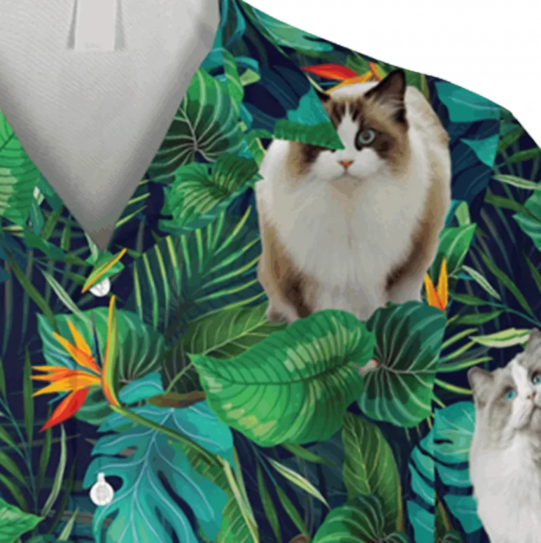 Cute Ragdoll Cat Hawaiian Shirt, Hawaiian Outfit For Him, Aloha Shirt For Mens, Womens