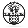 Pineapple Monogram, Cut Metal Sign, Metal Wall Art, Metal House Sign