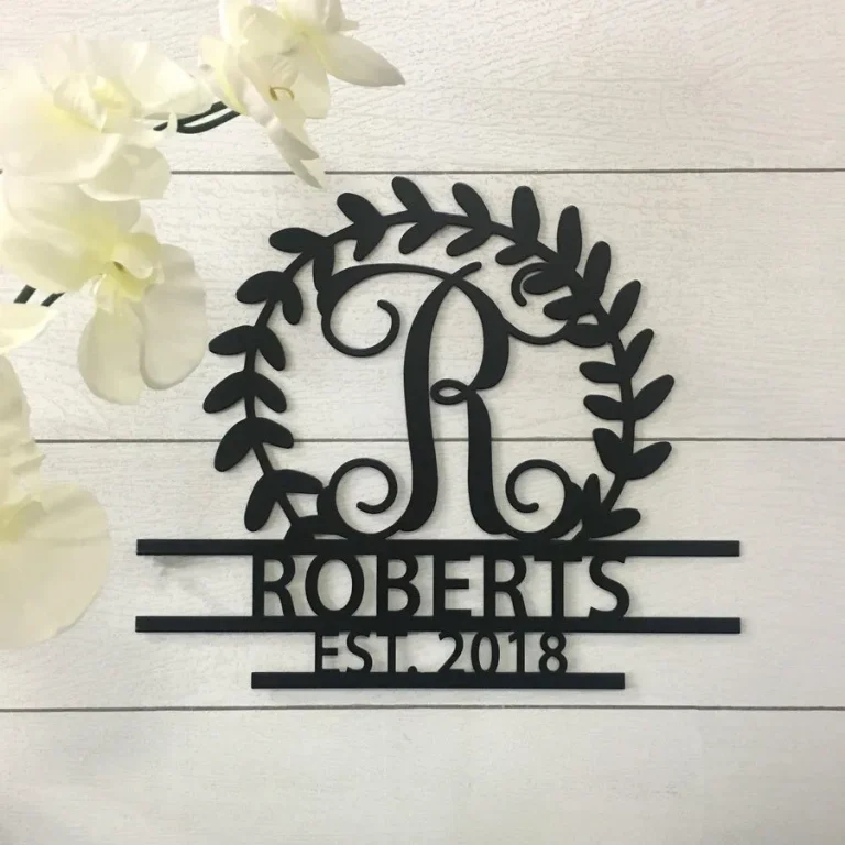 Personalized Crest Sign Cut Metal Sign, Metal Sign Art Home Decor, Custom Family Name Metal Sign