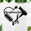 Custom Barber Shop Sign, Salon Sign, Hair Dresser Metal Wall Art, Hairstylist Studio Metal Wall Decor