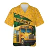 Bus Driver Hawaiian Shirt For Men Women, Bus Aloha Summer Beach Shirt, Tropical Hawaiian Aloha Shirts, Back To School Button Down Short Sleeve Shirt