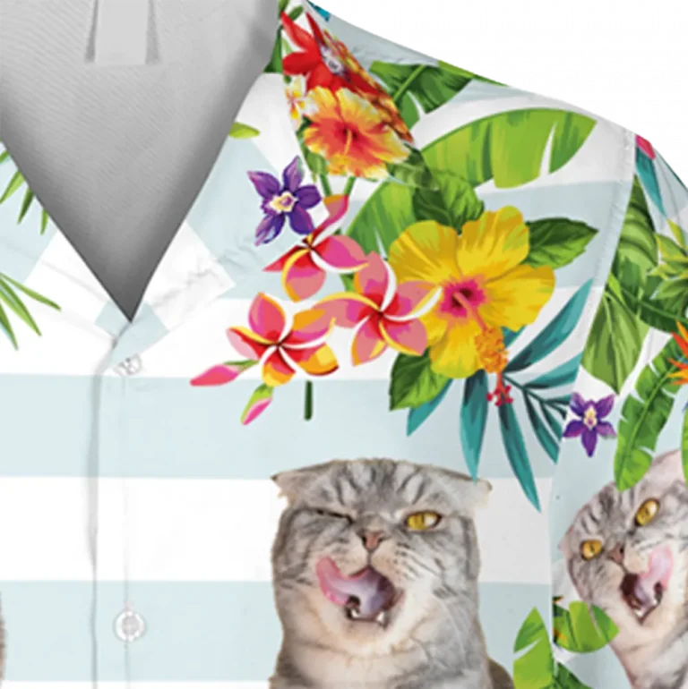 Scottish Fold Kitten Hawaiian Shirt, Father's Day Gift, Aloha Shirt For Mens, Womens