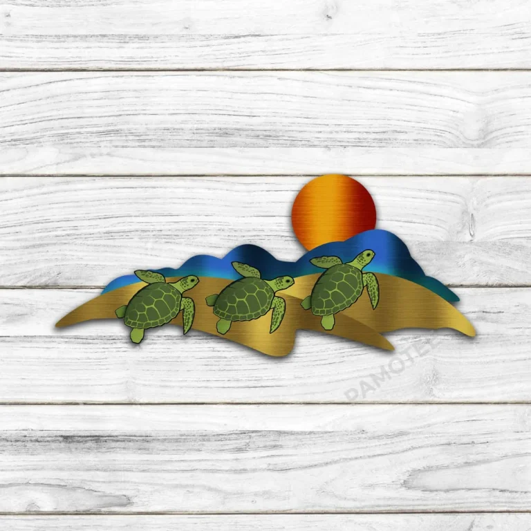 Turtles On Beach Metal Sign, Turtle Decor For House