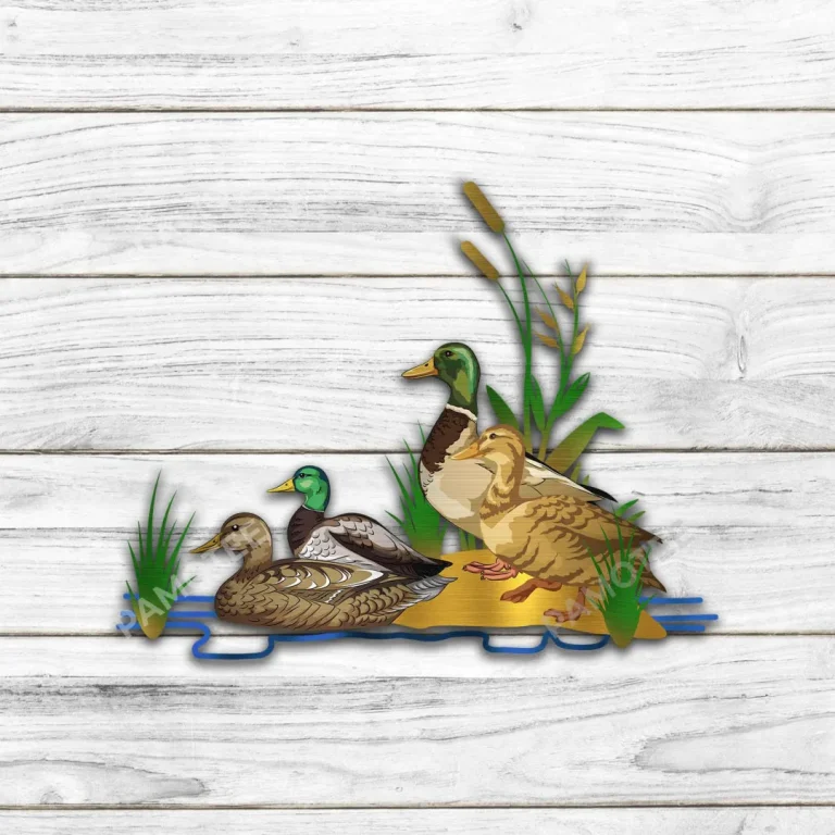 Mallard Ducks Metal Art Design, Mallard Ducks Pond, Lake Evergreen Accent