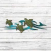 Swimming Turtles Metal Wall Art, Swimming Turtles Waterproof Bathroom Decor
