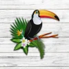 Toucan Bird Metal Wall Art, Toucan Parrot Tropical Wall Hanging