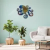 Heat Treated Color Octopus Metal Art, Octopus Beach Wall Decoration