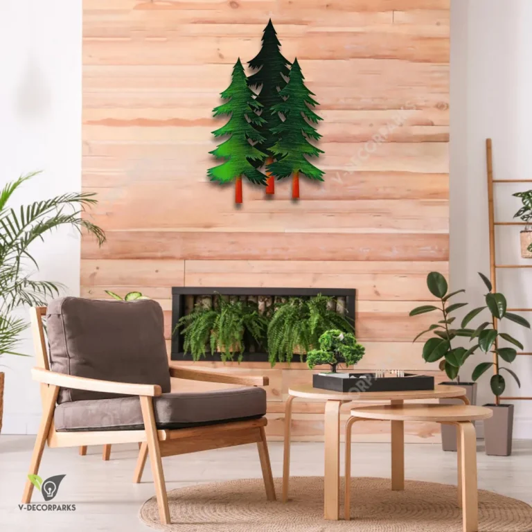 Three Pines Metal Art, Man Cave Interior Wall Decoration