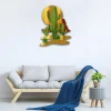 Cactus And Sun Printed Metal Art, Cactus, Desert Housewarming Decoration