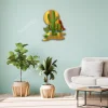 Cactus And Sun Printed Metal Art, Cactus, Desert Housewarming Decoration