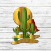 Cactus And Sun Printed Metal Art, Cactus, Desert Housewarming Decoration