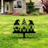 Happy Birthday Gnomes Ourdoor Garden Decor, Metal Garden Stake, Garden Art, Metal Yard Decor