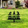 Halloween Gnomes Metal Garden Stake, Garden Metal Art Decor, Yard Sign Stake, Perfect For Halloween