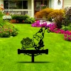Gnome Flower Cart Garden Stake Decor, Gnome Design Metal Garden Art, Yard Sign, Gift For Gardeners