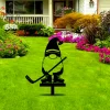 Gnome Hockey Outdoor Yard Decor, Gnome Metal Garden Stake, Metal Garden Sign, Yard Art Sign