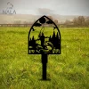 Shovel Fishing Decorative Metal Garden Art, Fishing Metal Yard Sign Stake, Metak Garden Stake, Garden Decor For Fishing Lovers
