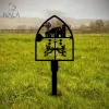 Shovel Farm House And Weathervane Metal Yard Sign Stake, Farm Design Garden Stake, Metal Garden Sign, Gift For Farmers